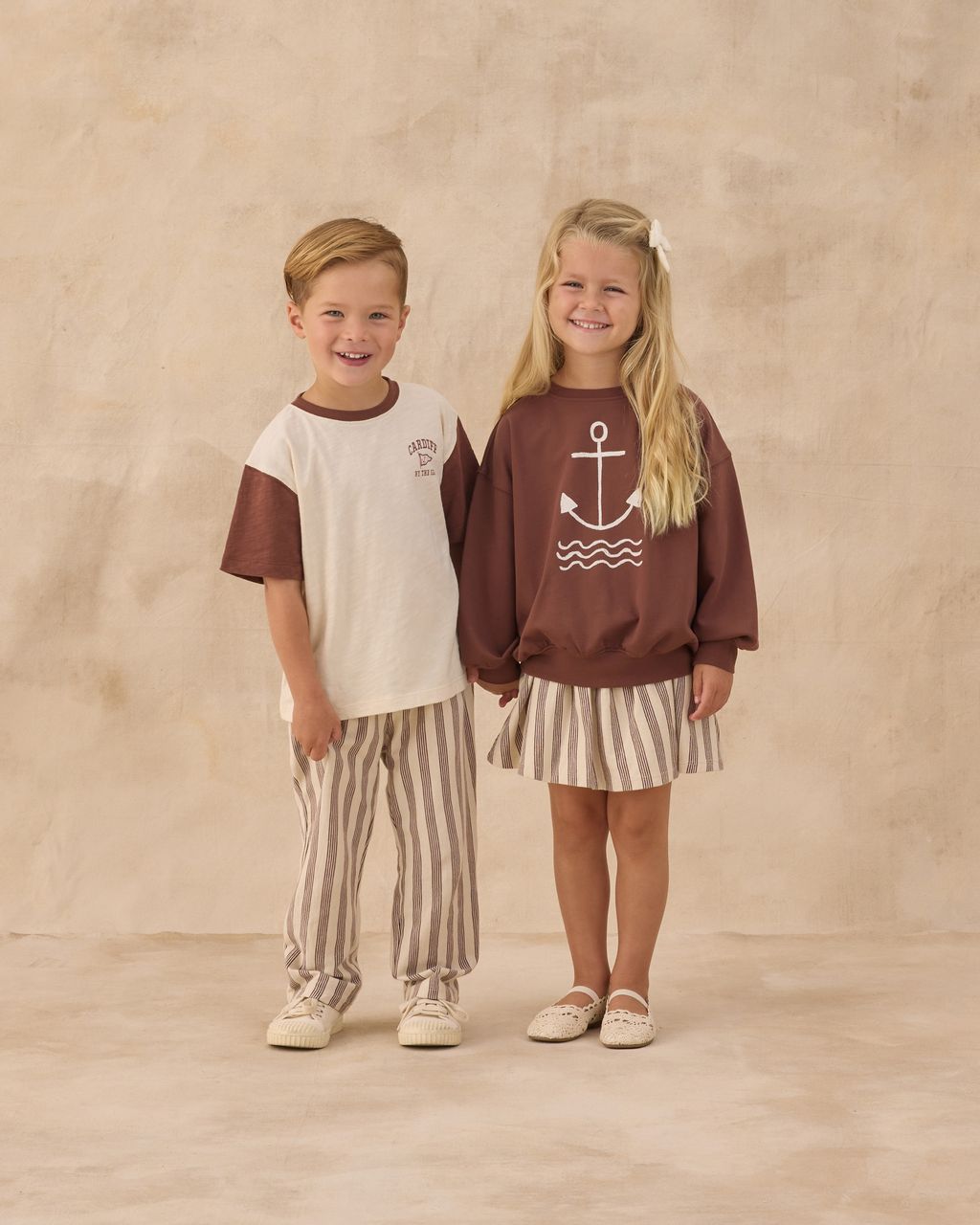 SASHA SKORT || BROWN STRIPE