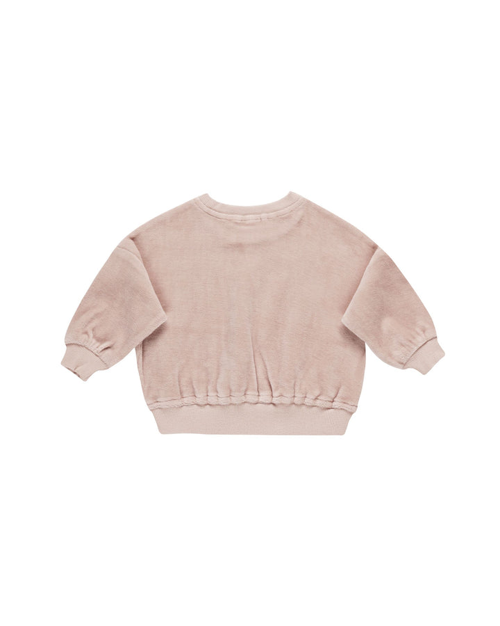 VELOUR RELAXED SWEATSHIRT || BLUSH