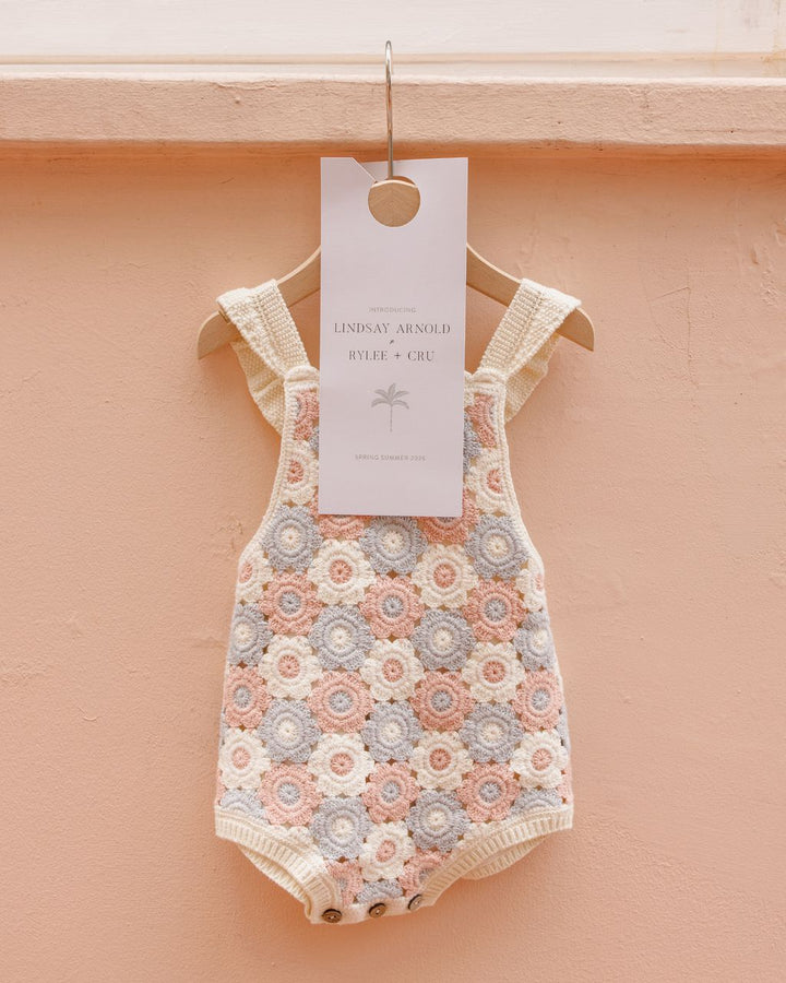 CROCHET ROMPER || BLUE, LIGHT PINK, IVORY