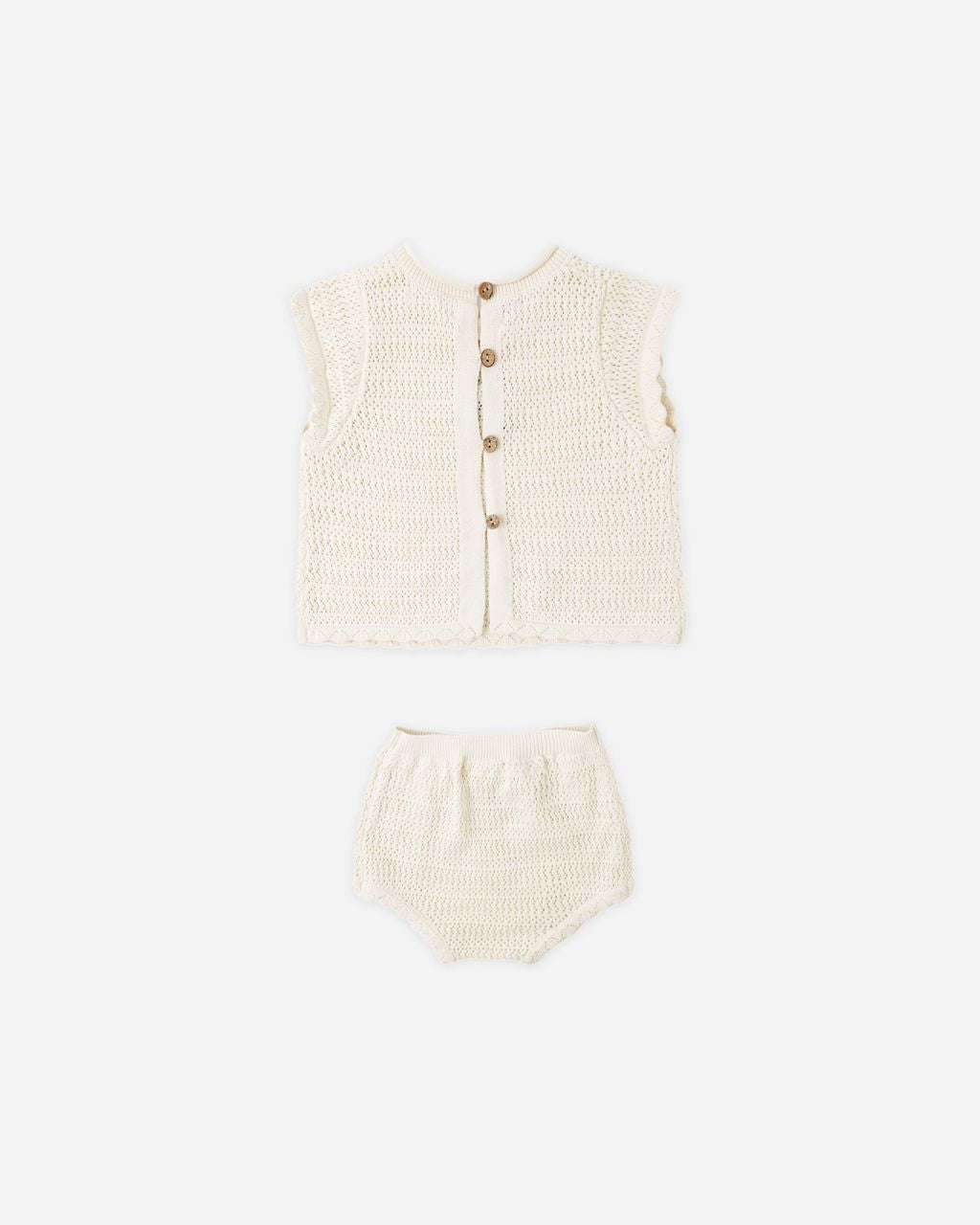 SCALLOP KNIT BABY SET || NATURAL