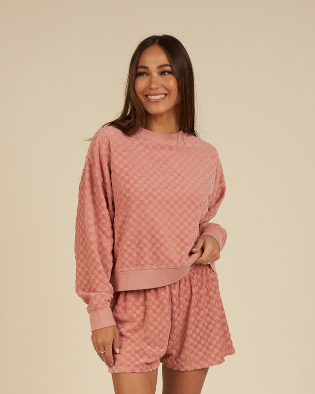 BOXY PULLOVER | PINK CHECK