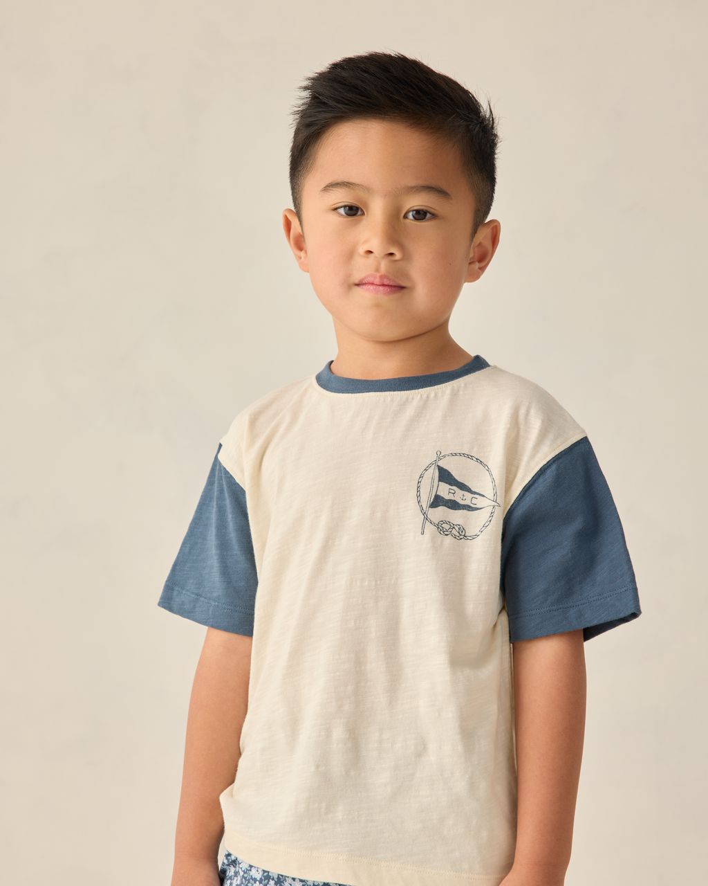 CONTRAST SHORT SLEEVE TEE || NAUTICAL FLAG