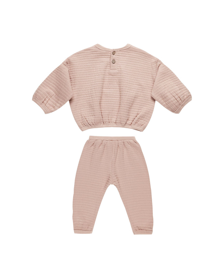 TEXTURED SWEAT SET || BLUSH