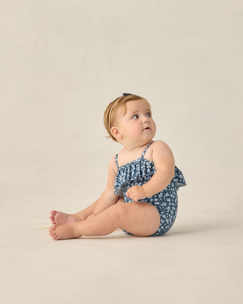RUFFLE ONE-PIECE || NAVY FLORAL