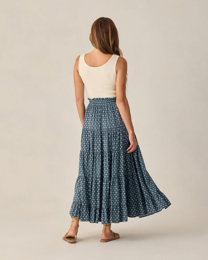 WOMEN'S RUFFLE TIERED MAXI SKIRT || DITSY