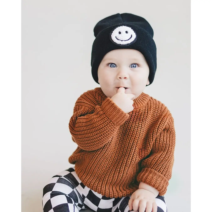 SMILEY BEANIE || BLACK