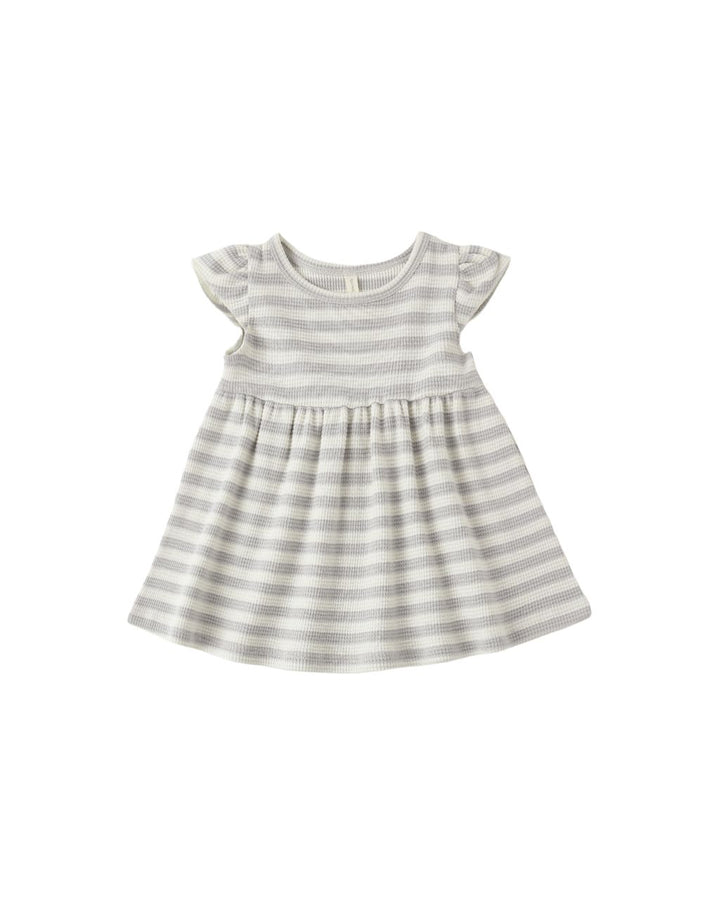 FLUTTER SLEEVE DRESS || SKY STRIPE