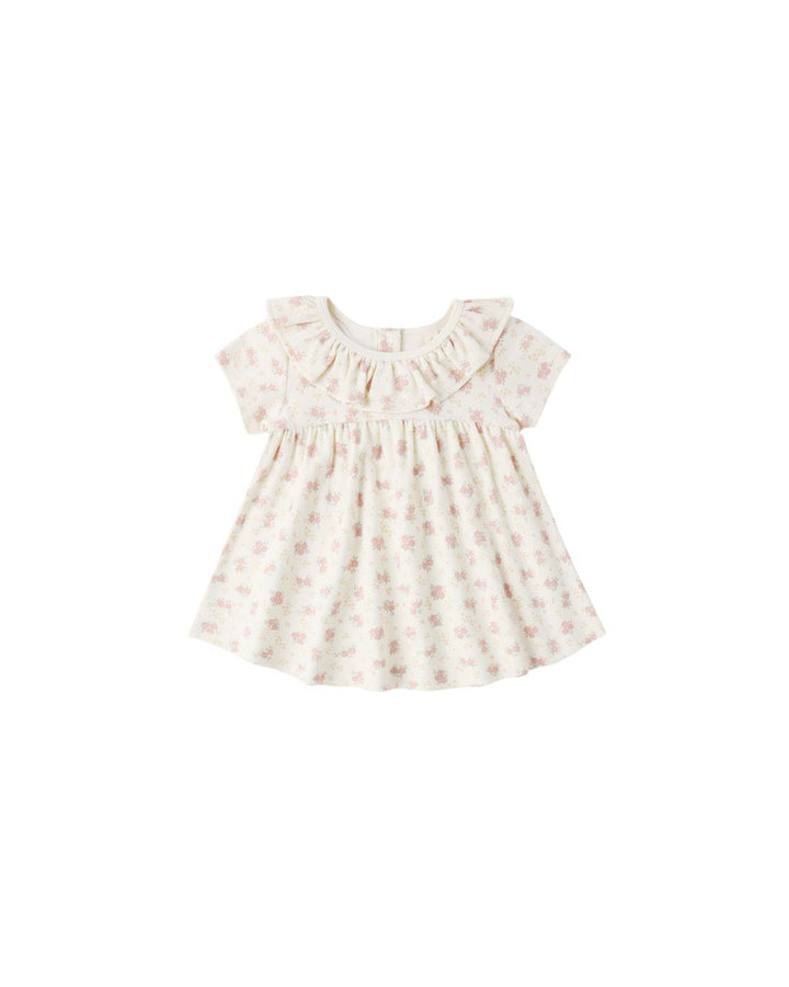 RUFFLE COLLAR JERSEY DRESS || FLOWER FIELD
