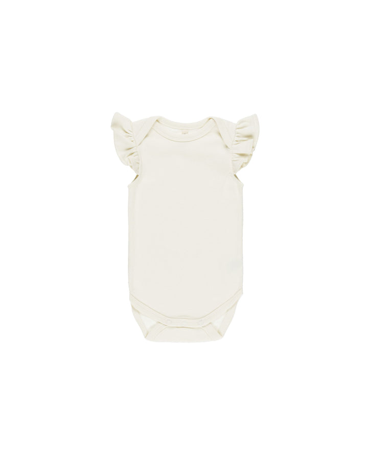 FLUTTER SLEEVE BODYSUIT || IVORY