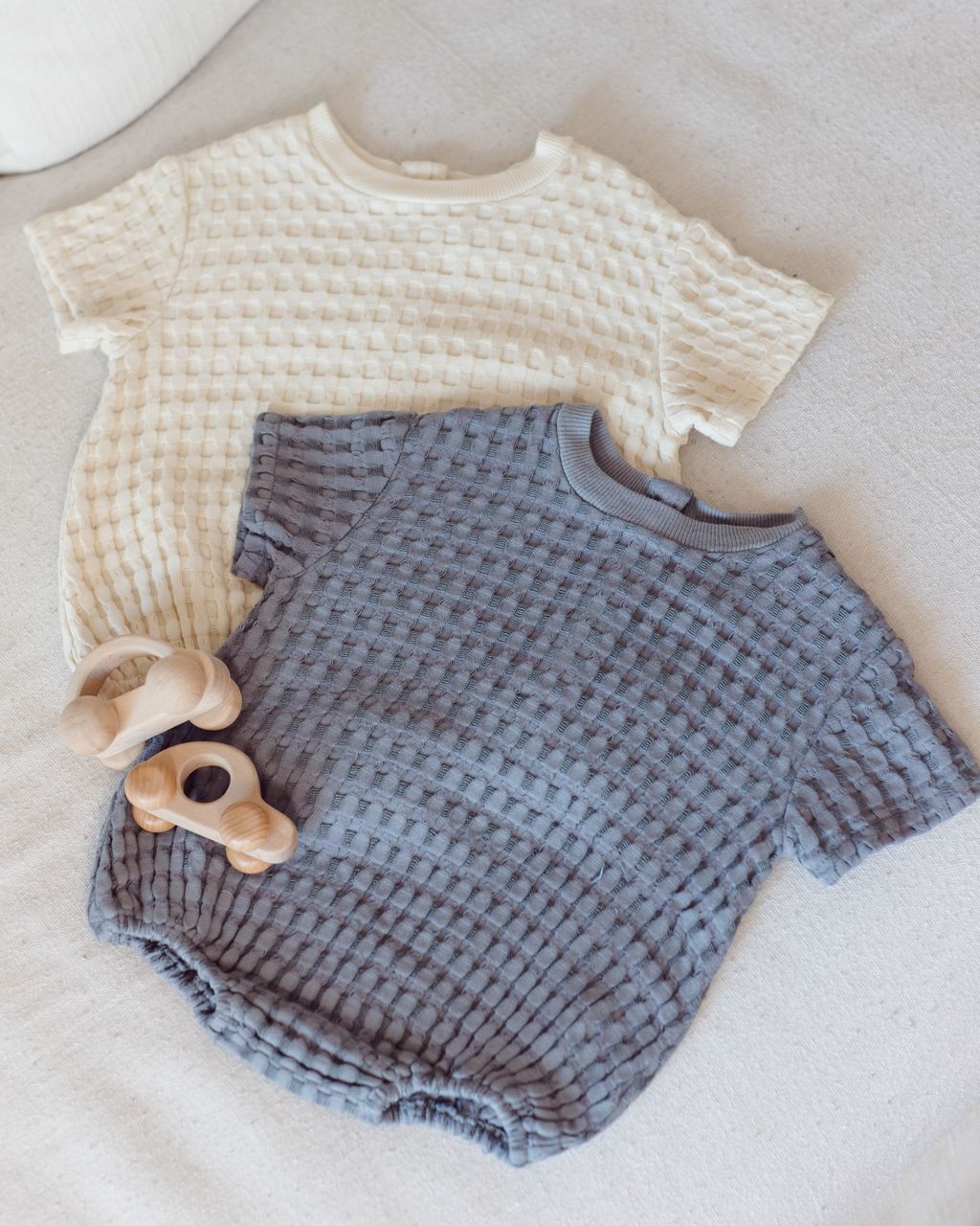RELAXED BUBBLE ROMPER || NATURAL