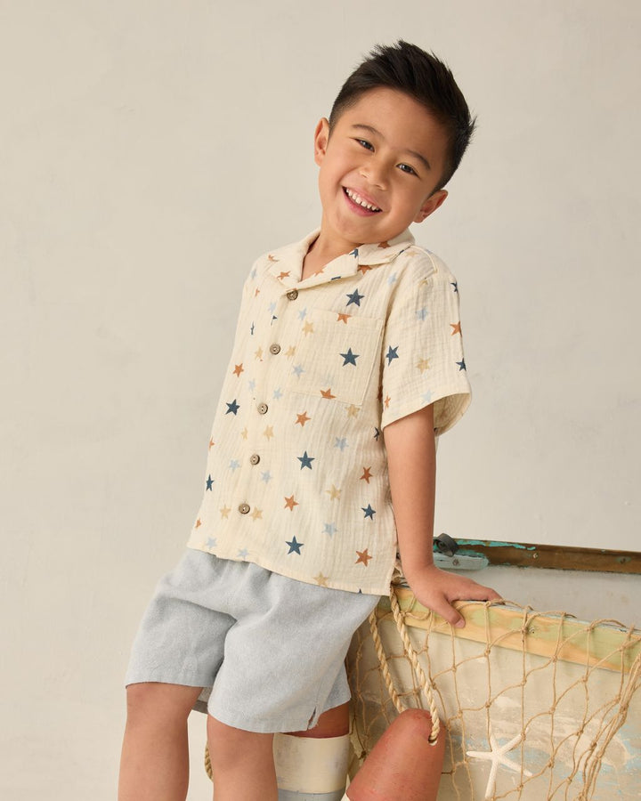 PERRY SHORT || HEATHERED LIGHT BLUE