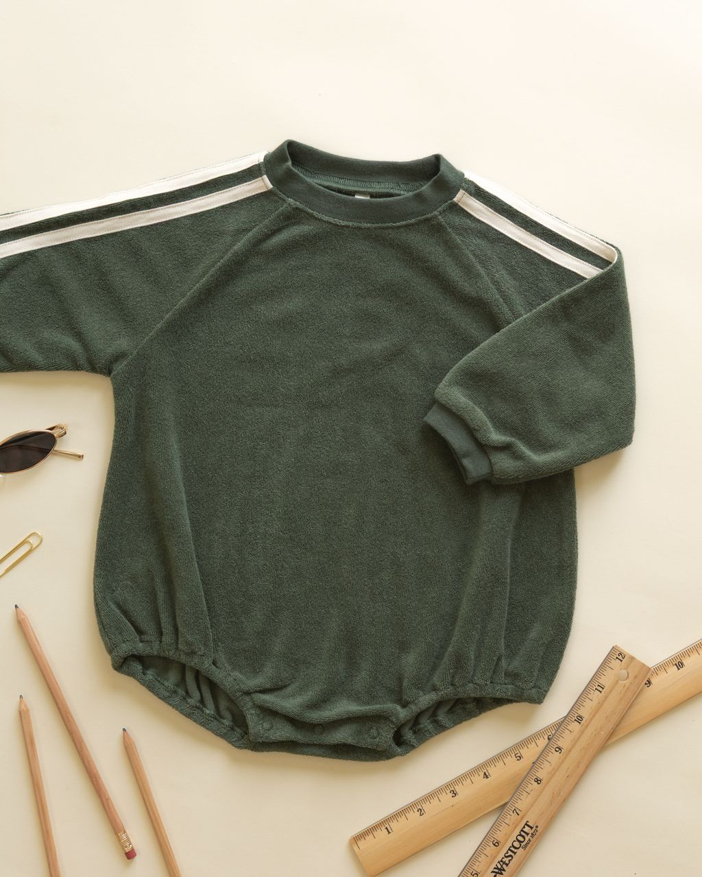 CREWNECK ROMPER || GREEN