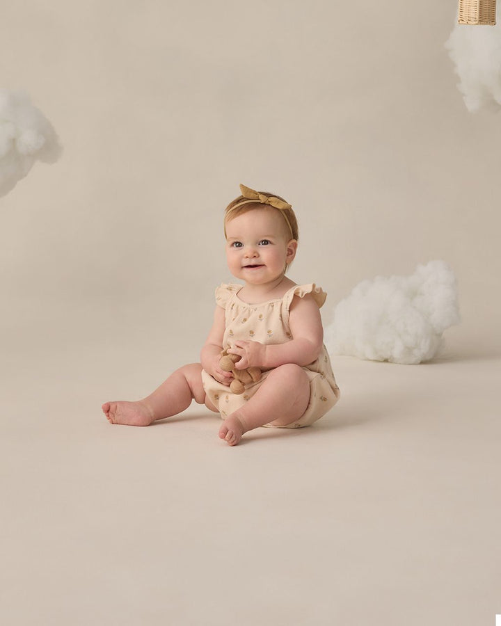 RIBBED RUFFLE ROMPER || BUTTERCUP