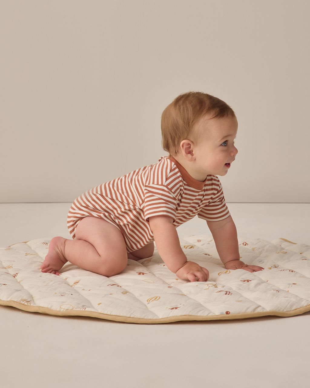 RELAXED BUBBLE ROMPER || POPPY STRIPE