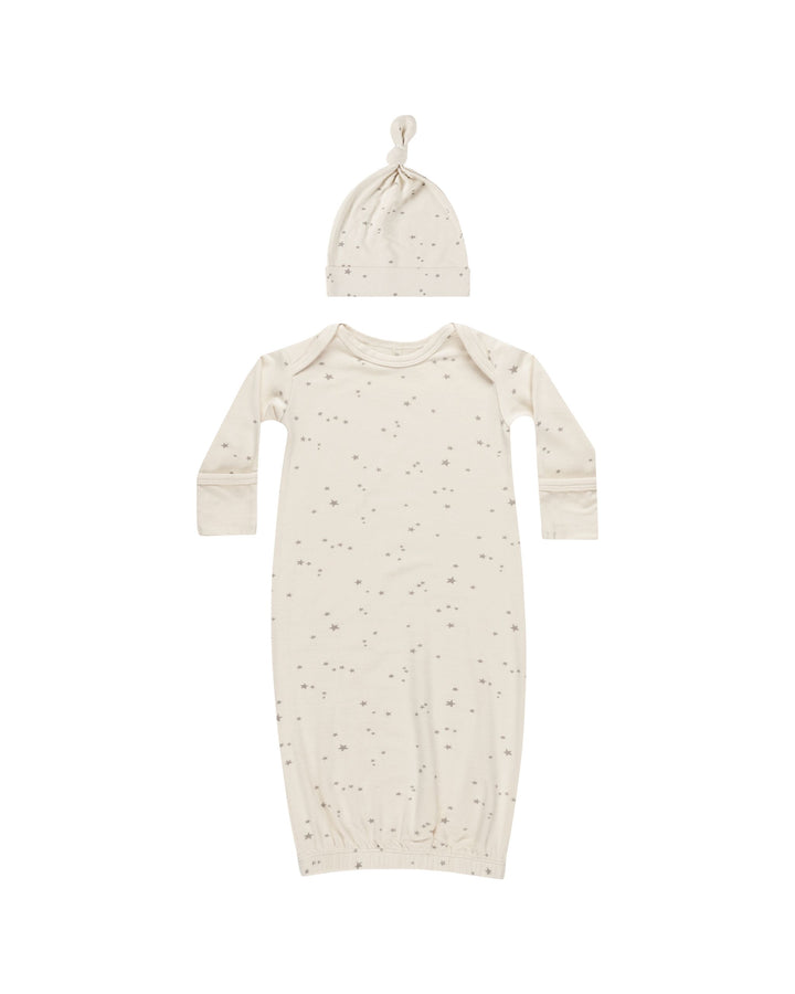 BAMBOO BABY GOWN + HAT SET || TWINKLE