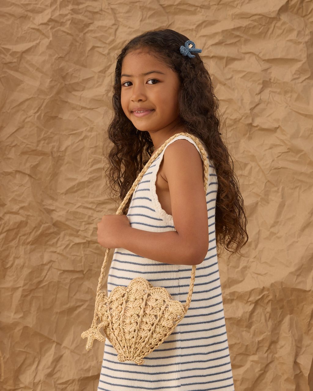 CROCHET BOW CLIP || MARINE