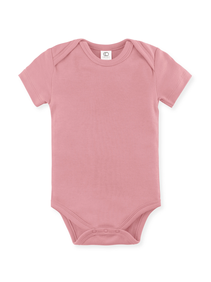 ORGANIC SHORT SLEEVE BODYSUIT || ROSE