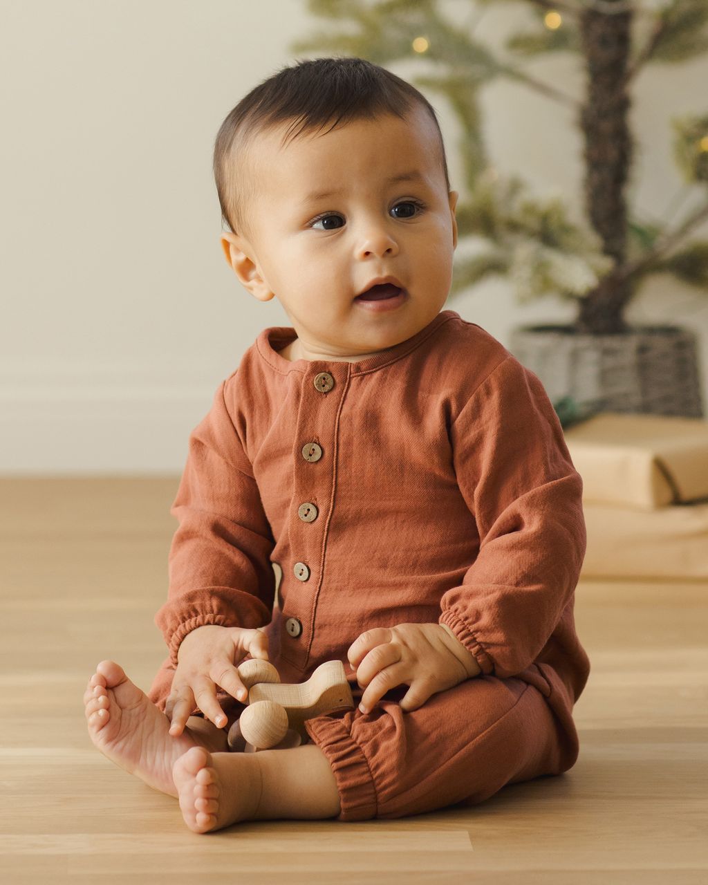 WOVEN JUMPSUIT || CRANBERRY
