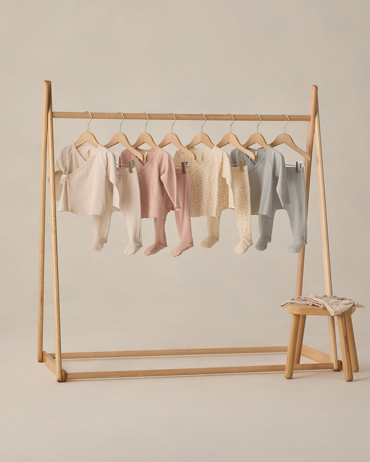 WRAP TOP + FOOTED PANT SET || SKY