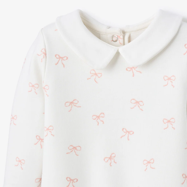 collar jumpsuit || pink bows