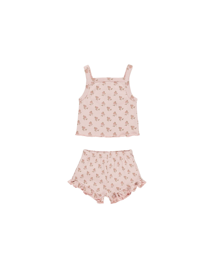 EVIE TANK + SHORTIE SET || ROSE