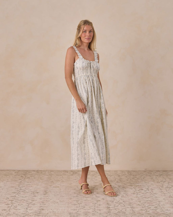 WOMEN'S JANE DRESS || FRENCH FLORAL STRIPE