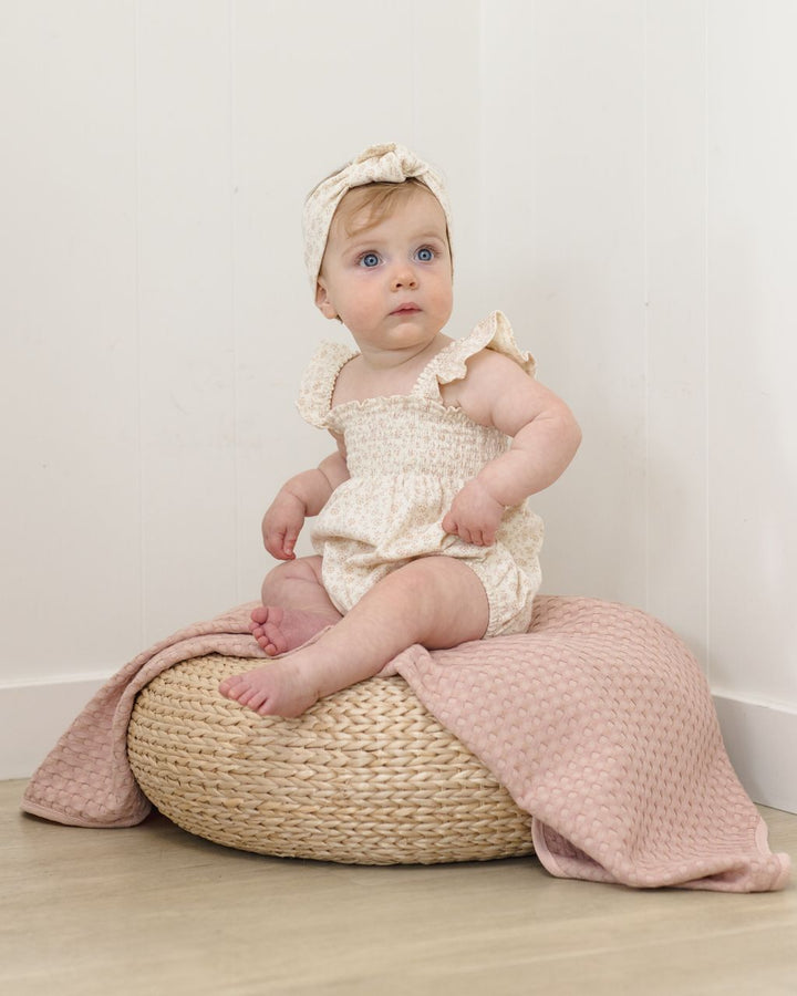 SMOCKED RUFFLE SLEEVE ROMPER || DITSY