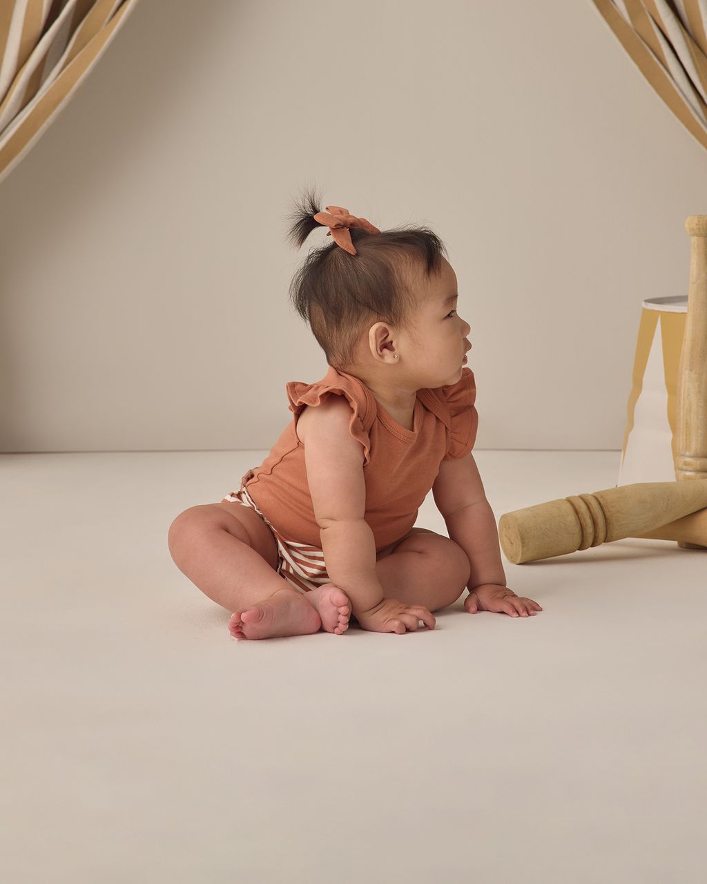 GATHERED BLOOMER || POPPY STRIPE