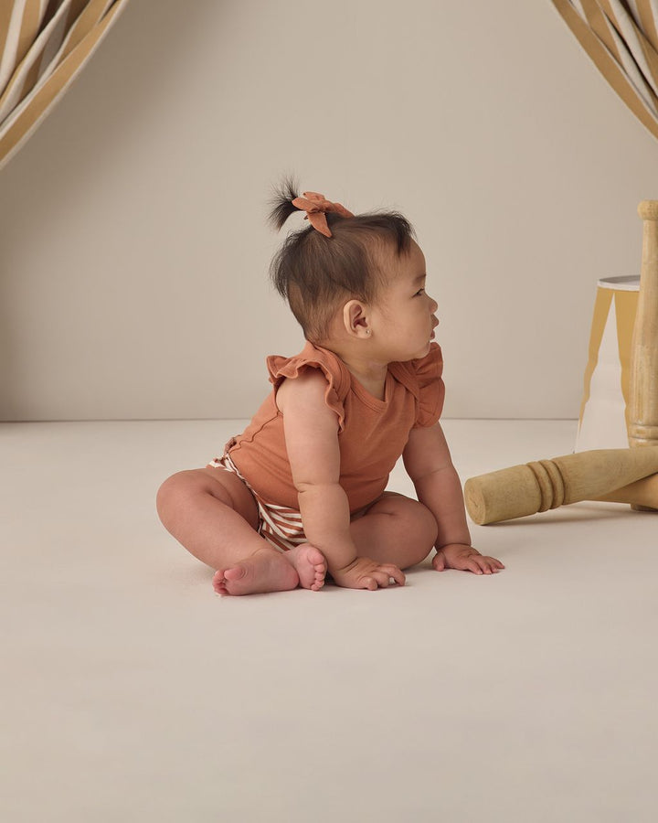 GATHERED BLOOMER || POPPY STRIPE