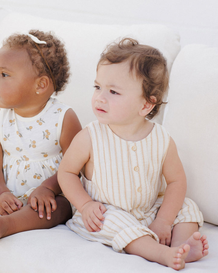 BUTTON JUMPSUIT || MARIGOLD STRIPE