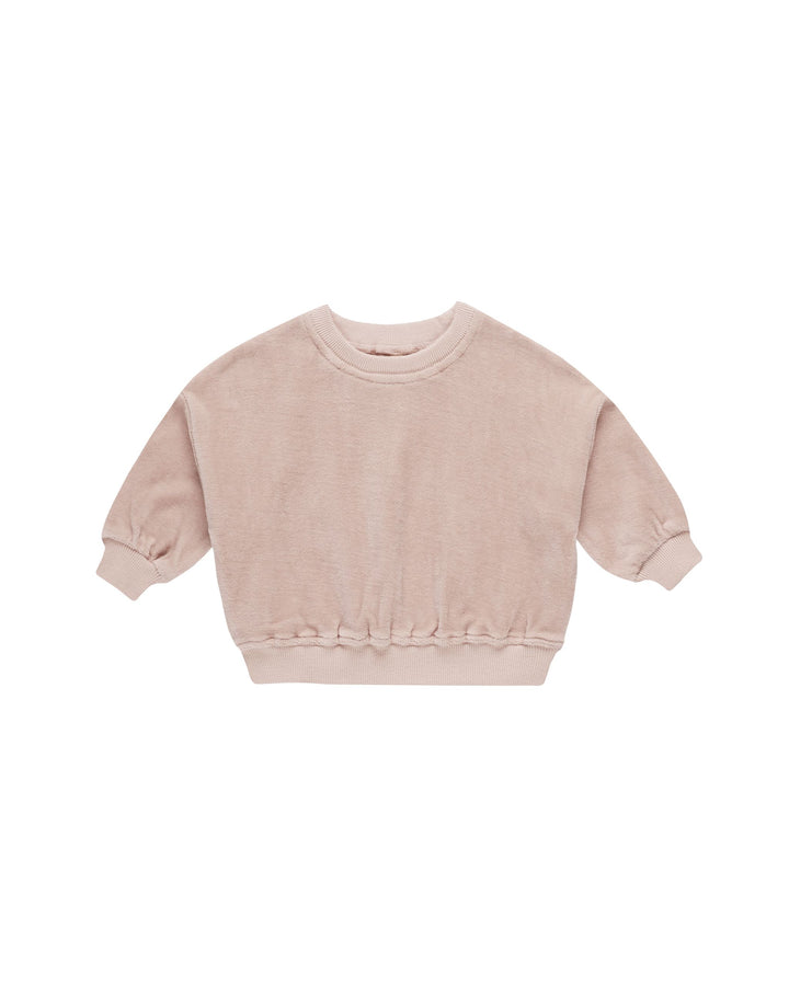 VELOUR RELAXED SWEATSHIRT || BLUSH