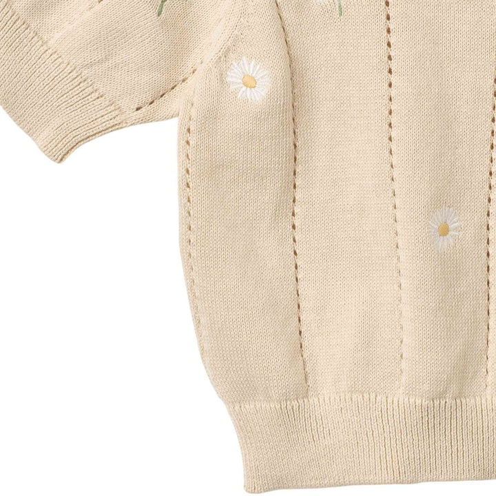 KNIT SET || SANDSHELL WHITE FLOWERS