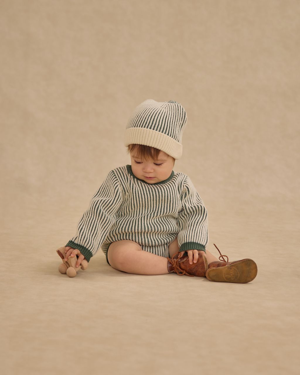 HAYWOOD ROMPER || GREEN STRIPE