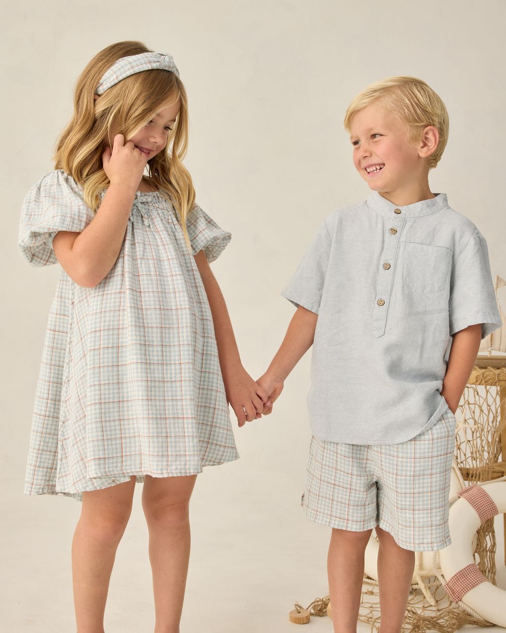SABRINA MINI DRESS || LIGHT BLUE PLAID