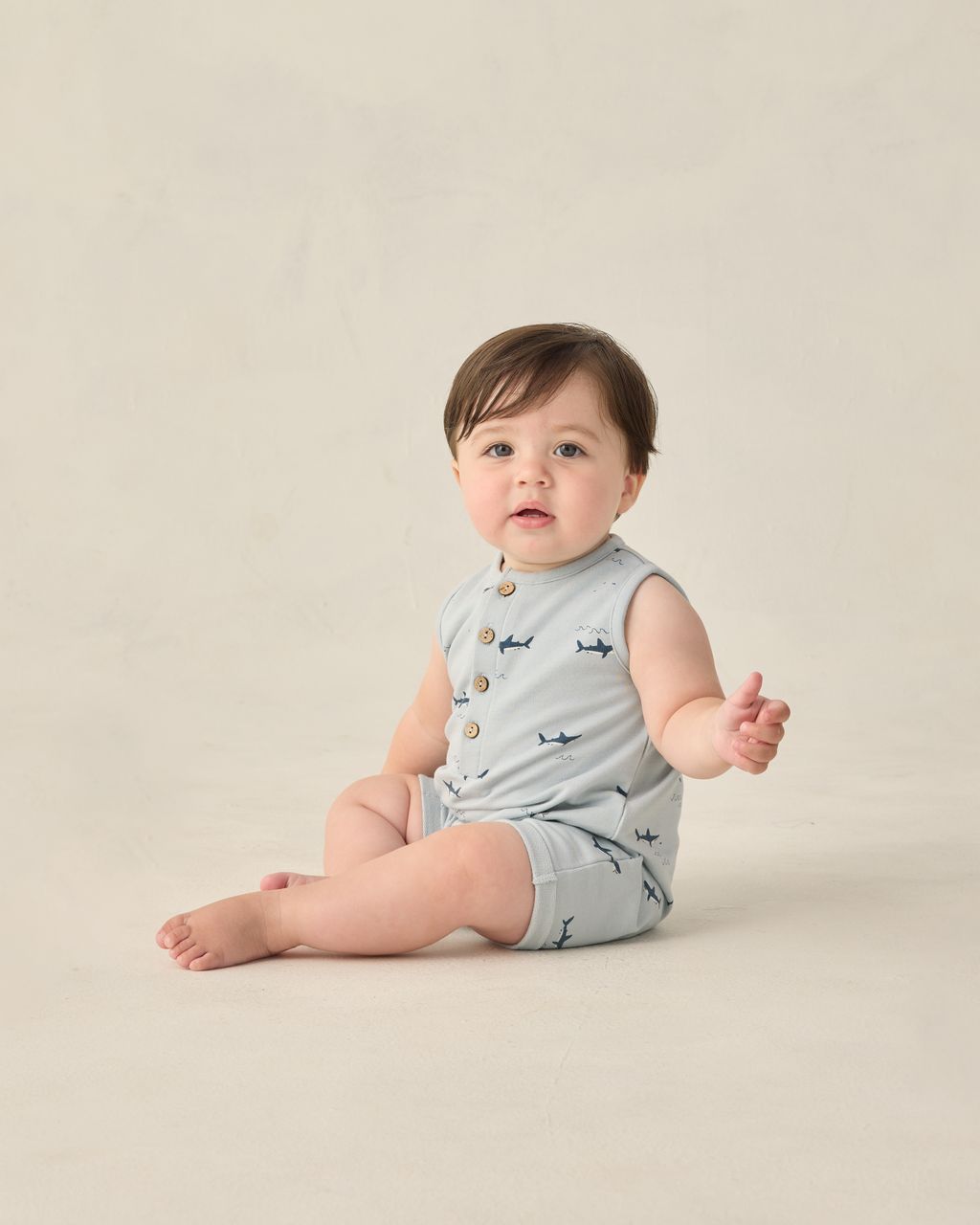 DAVIS ROMPER || SHARKS