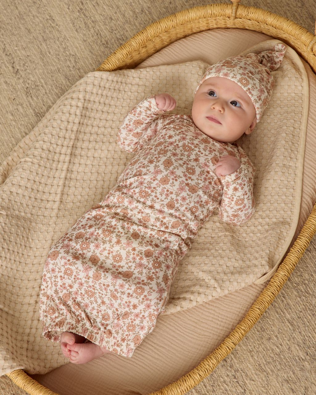BAMBOO BABY GOWN + HAT SET|| BLOOM