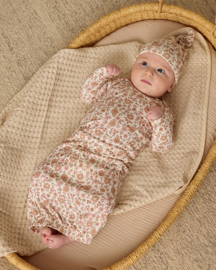 BAMBOO BABY GOWN + HAT SET|| BLOOM