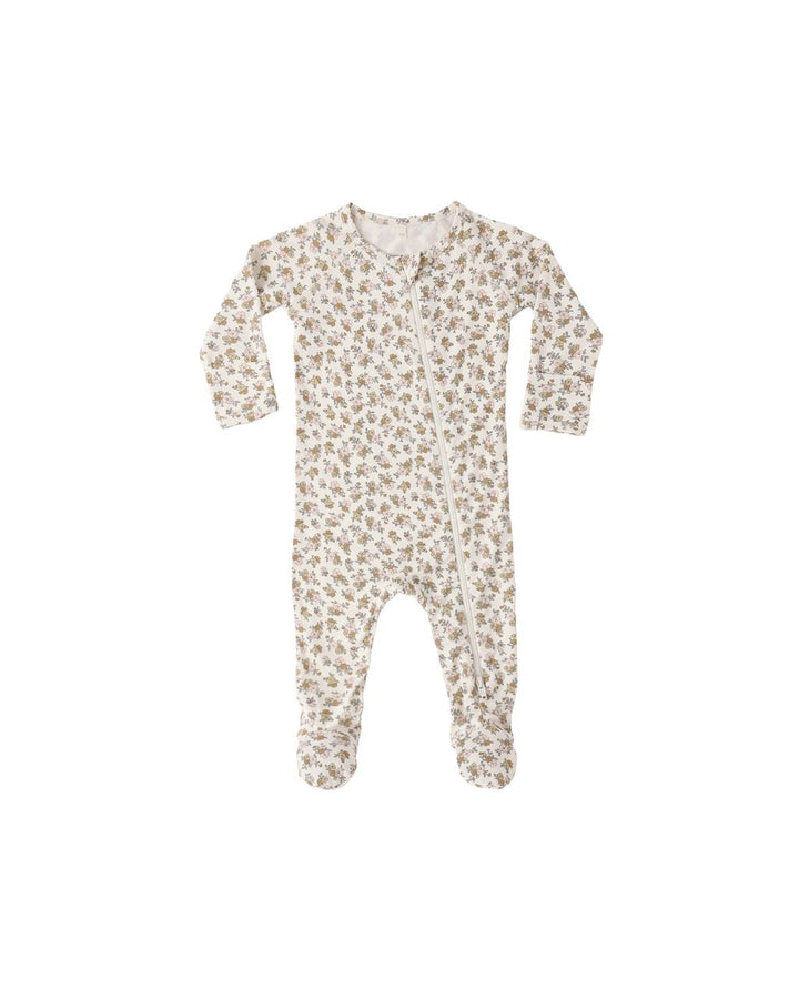 BAMBOO ZIP FOOTIE || WILDFLOWER