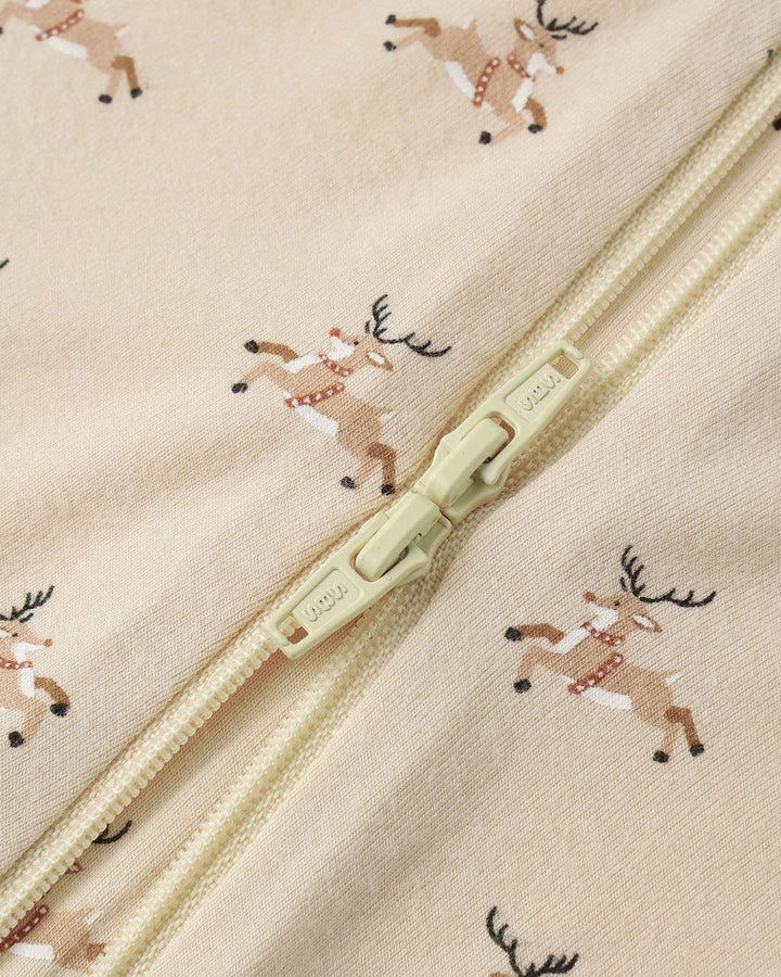 BAMBOO ZIP FOOTIE || REINDEER
