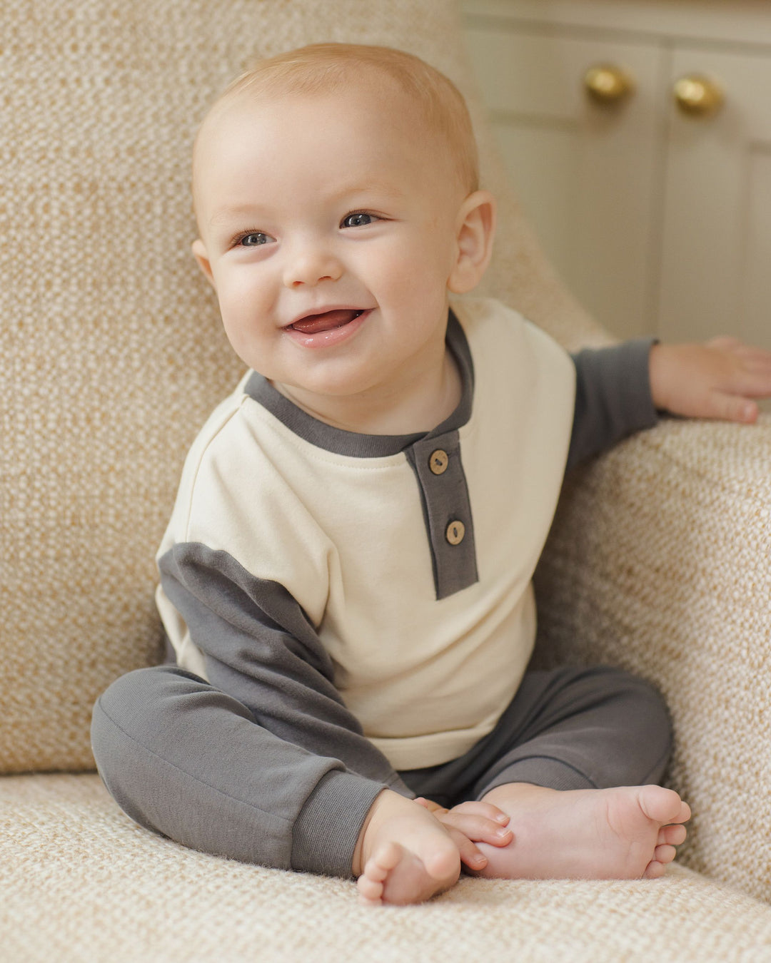 BABY PANT SET || INDIGO, IVORY