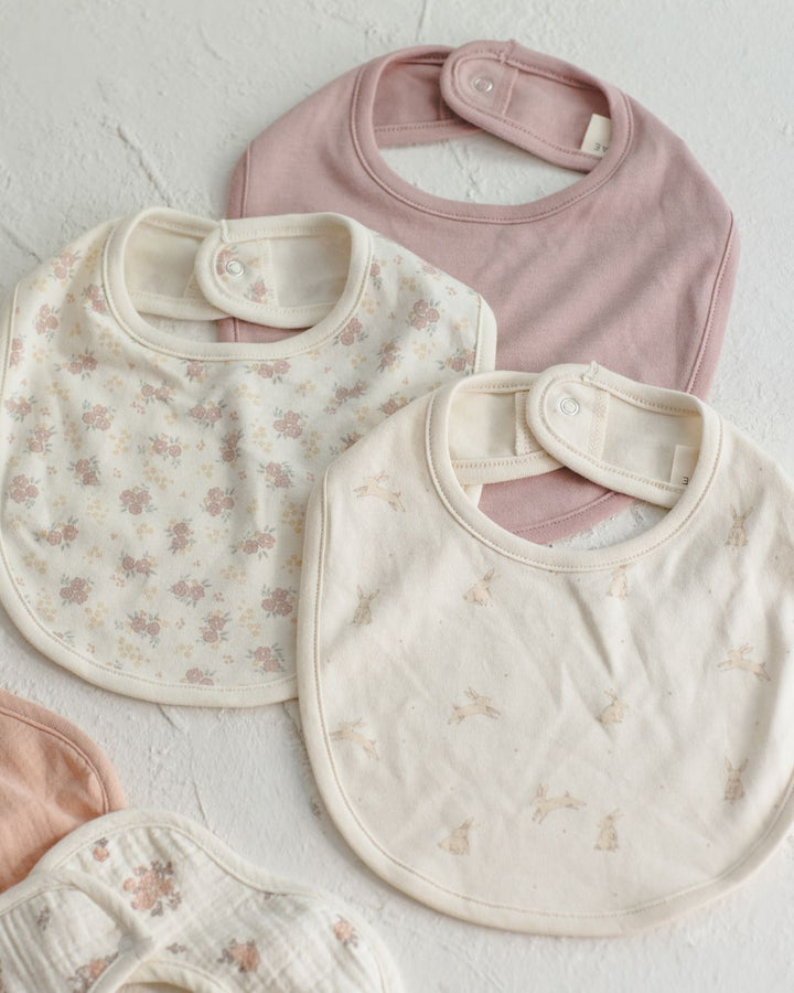 JERSEY SNAP BIB PACK || MAUVE, FLOWER FIELD