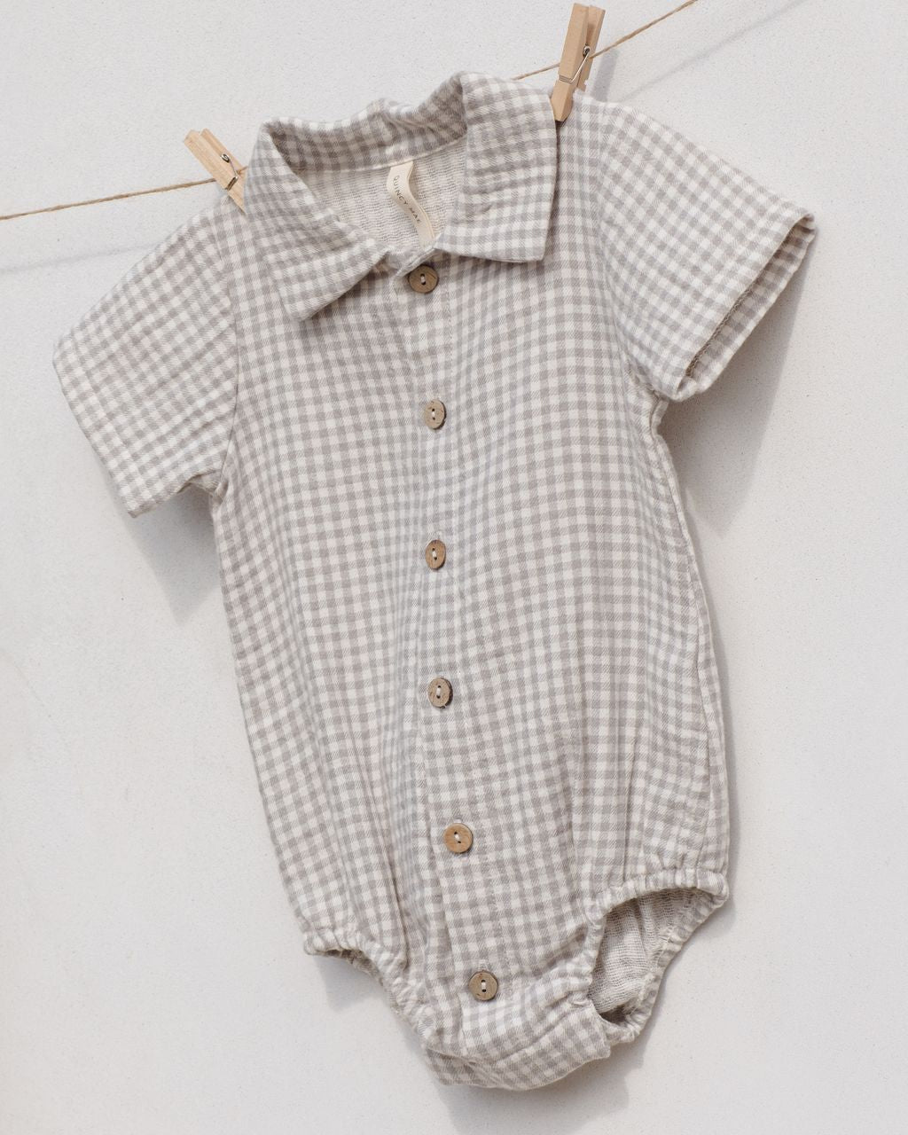 MATTEO ROMPER || SAGE GINGHAM