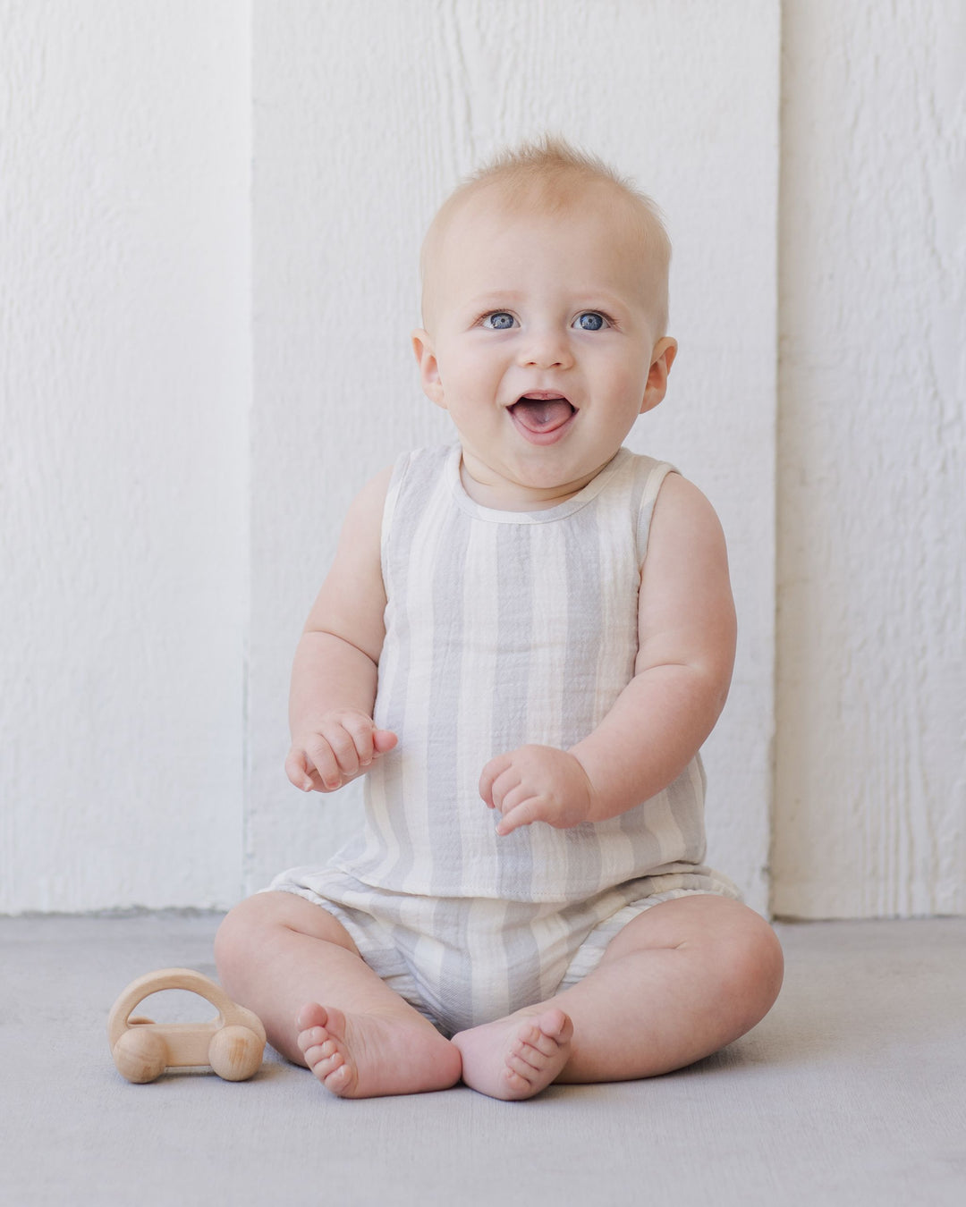 WOVEN TANK + SHORT SET || SKY STRIPE