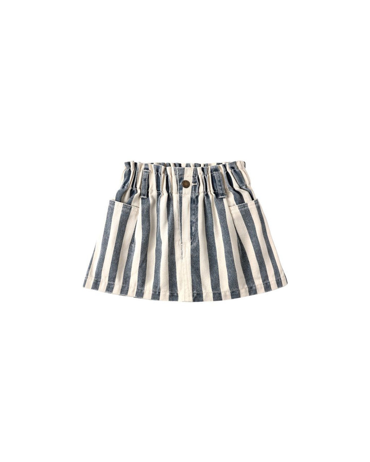 DENIM MINI SKIRT || NAVY STRIPE