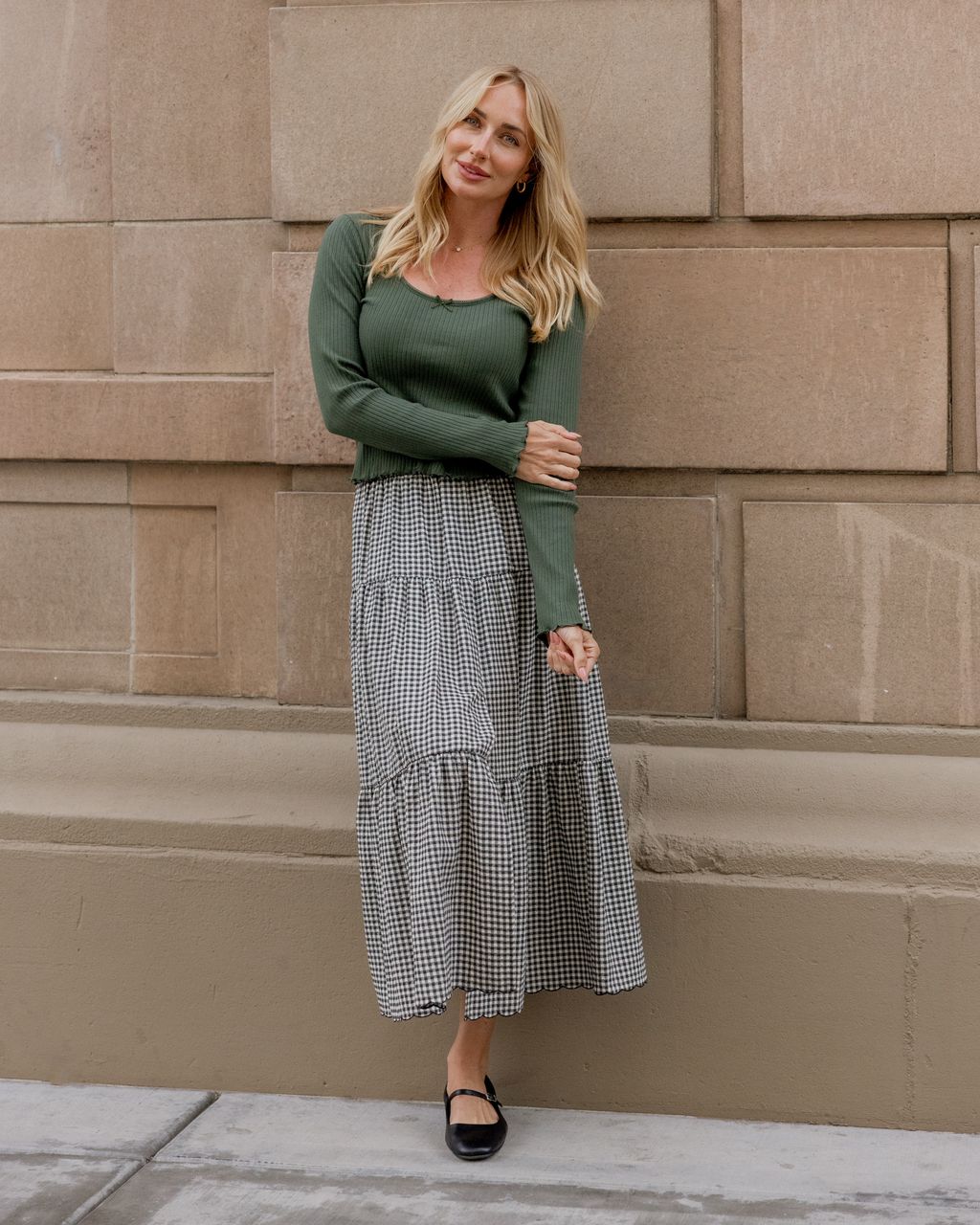 RIBBED LONG SLEEVE | GREEN