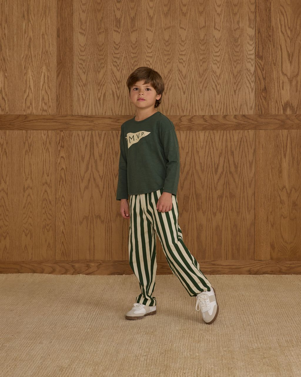 BAGGY PANT || GREEN STRIPE