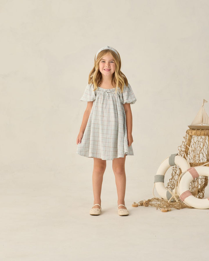SABRINA MINI DRESS || LIGHT BLUE PLAID