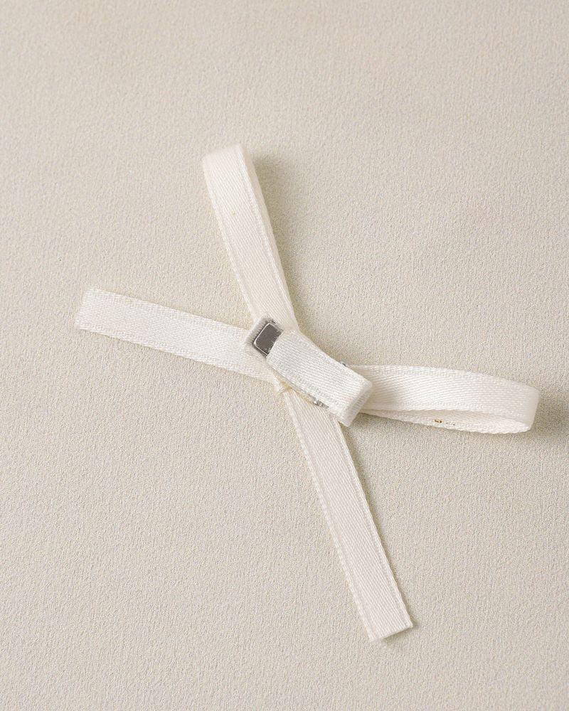 MINI SATIN RIBBON BOWS || PEARL, IVORY