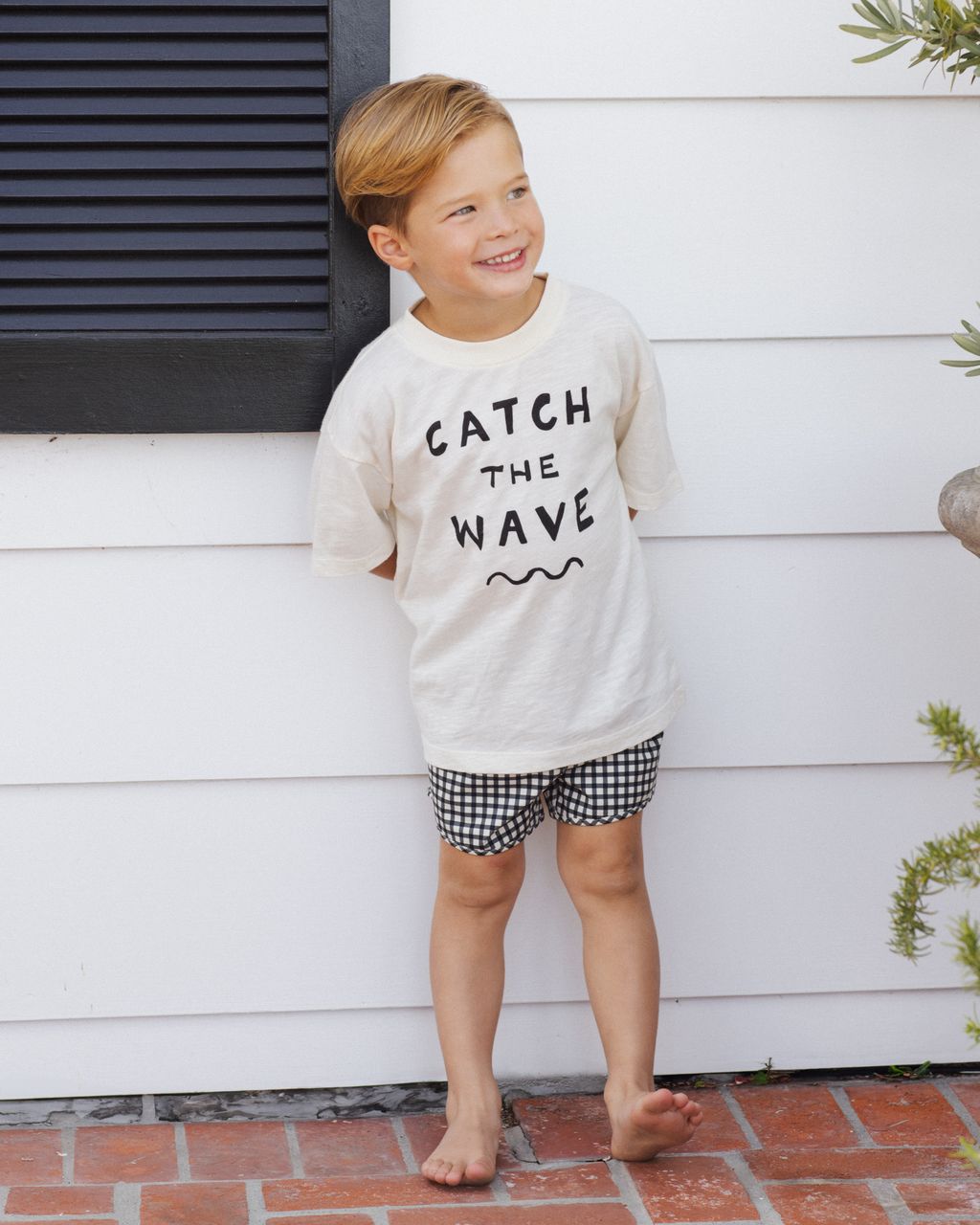 SWIM TRUNK || BLACK GINGHAM