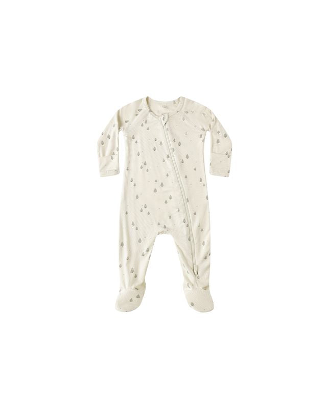 BAMBOO ZIP FOOTIE || TREES